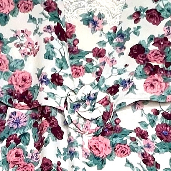 Scott McClintock floral vintage 80s 90s jumpsuit dress 14 cottagecore prairie L - Picture 6 of 11